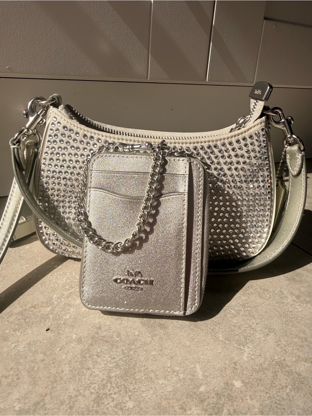 Coach Metallic Teri Crystal Bag with wallet